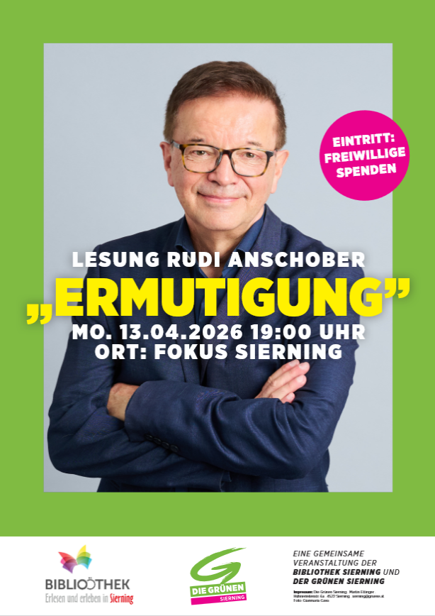 Plakat mit Porträtfoto von Rudi Anschober