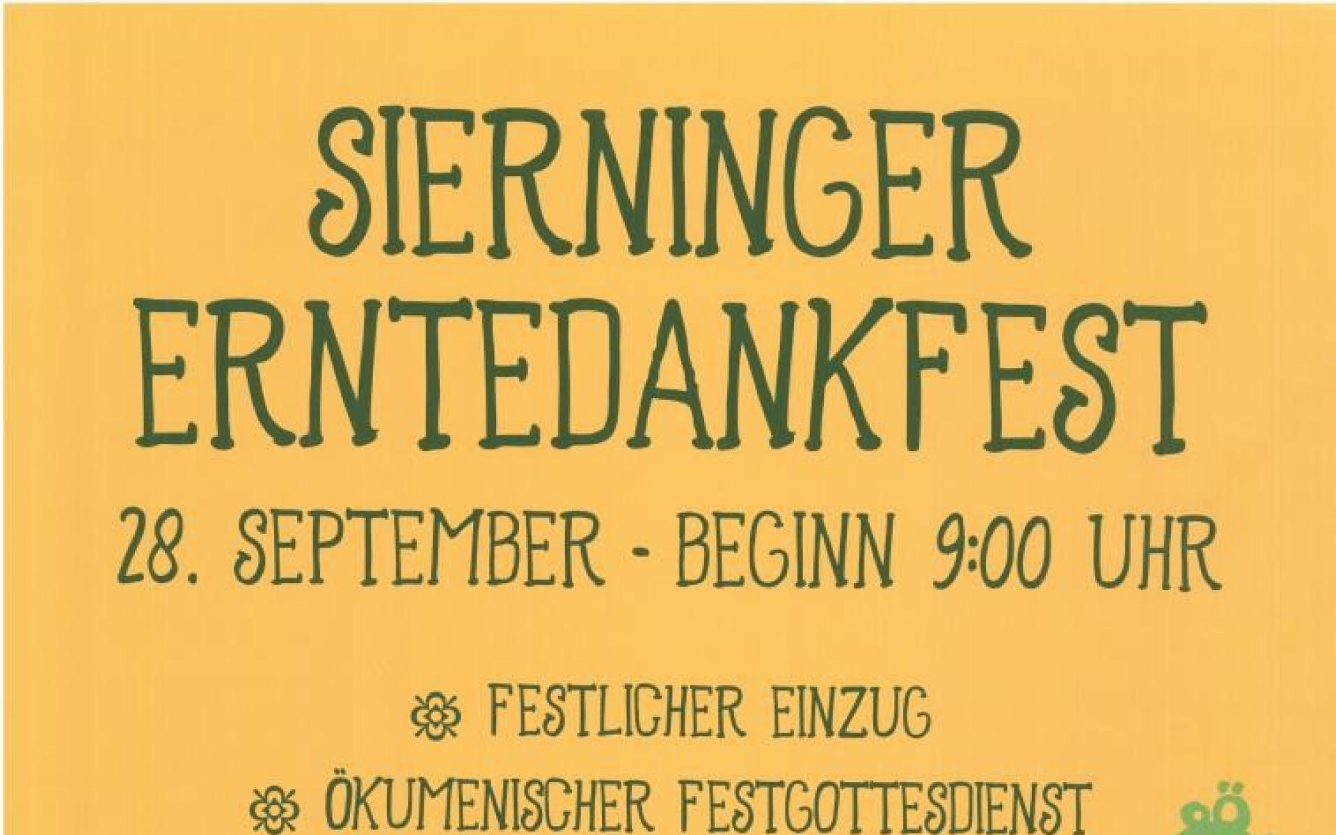 Flyer für das Erntedankfest